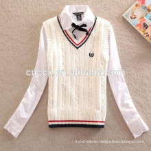 15ASW1035 V neck cotton vest sleeveless pullover boys sweater design